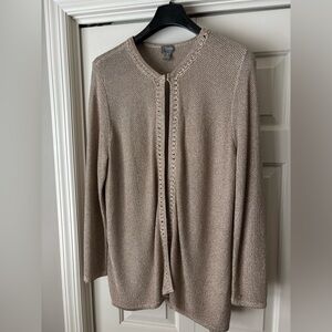 Travelers Collection by Chico's —Taupe Open-Front Cardigan